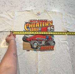 Vintage Men’s Cheaters Day Racing Graphic Tshirt Size XL – Action Sportswear