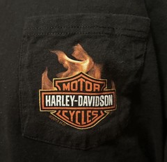 Vintage Harley-Davidson Flame Long Sleeve Pocket TShirt Mens 2XL Belfast Ireland