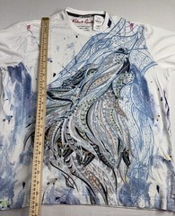 Robert Graham Men’s Wolf Graphic Crew Neck Short Sleeve T-Shirt White/Blue M