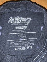Hatsune Miku Black Bleach Wash Graphic T-Shirt Short Sleeve Crew Neck