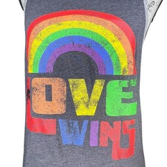Well Worn (XS) Love Wins Rainbow Pride Contrasting Trim Tank Top