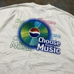 Vintage Y2K Pepsi “Choose Your Music” Hanes Promo White T Shirt Mens Size XL