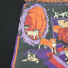 Steven Rhodes Shirt Mens Large Black Portal Cat Dimension Funny Novelty Humor