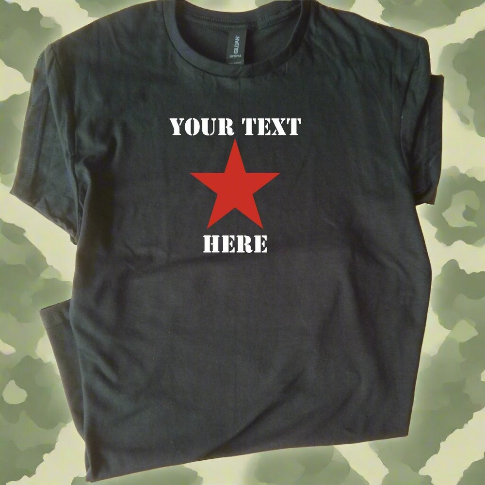 Custom Printed Punk Star T-Shirt – Rocker, Protest Top, Various Colours