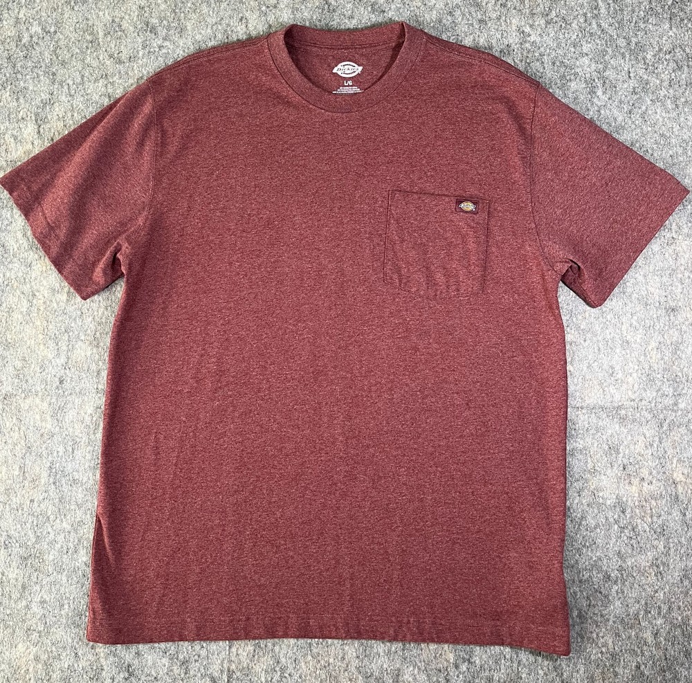 Dickies Men’s Short Sleeve Pocket Tee / Size Large / Maroon T Shirt