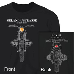 Classic BMW Airhead, Boxer Engine, Hand-sketched, 2 art designs, on 2-sided prin