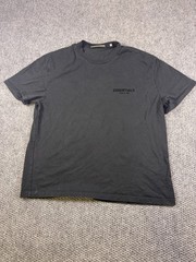 Fear Of God Essentials Shirt Mens Large Black Logo Graphic Front Back Tee