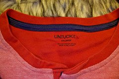 Untuckit mens cottton blend henley long sleeve shirt size XX-Large color orange