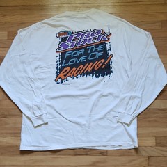 Hanes Beefy-T Y2K Dirt Motorsports Pro Stock Racing White Long Sleeve Tee 2XL