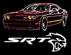 SRT Challenger Hellcat Neon Design Tshirt NEW FREE SHIP
