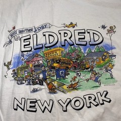 Vintage Eldred NY New York Pecks Market Yulan FD City Comic Souvenir T-Shirt XL