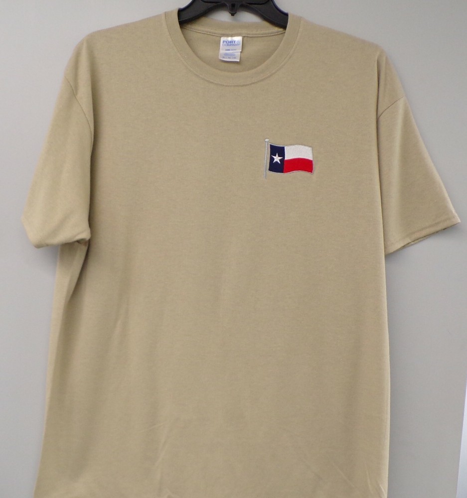 Texas Flag Embroidered T-Shirt S-6XL, LT-4XLT Lone Star Republic New