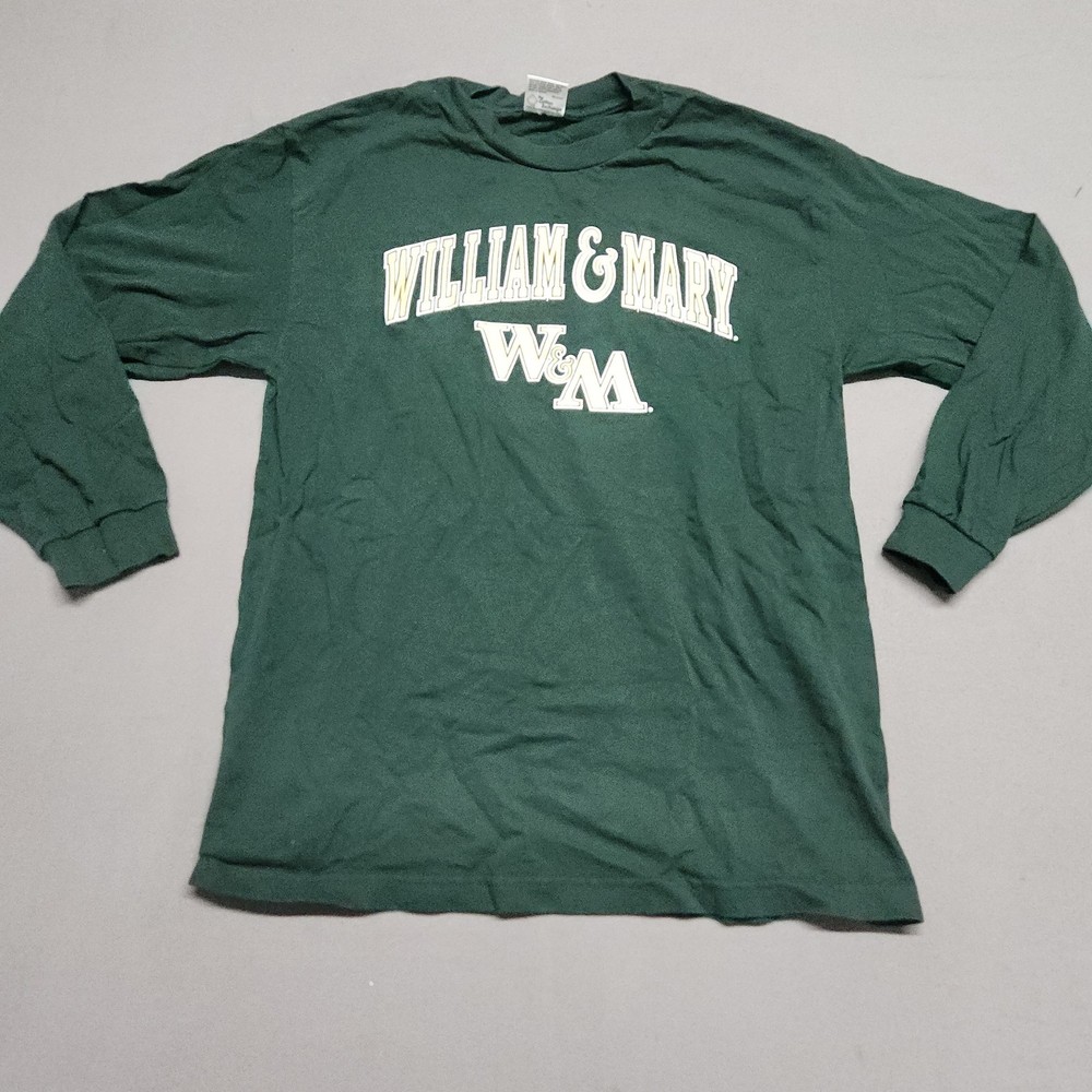 TCX William & Mary Long Sleeve T Shirt Adult L Preshrunk Cotton Green 131