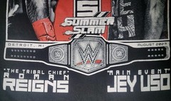 WWE Summer Slam 2023 Roman Reigns Jey Uso Tribal Combat Bloodline LARGE Shirt