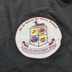 Ali Al Salem Air Base Kuwait Shirt Mens Large Black 386th Wing Military Tee Top