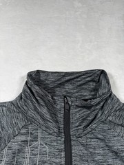 diadora Warm Up Winter Sweat Be One Running Mock Neck Long Sleeve 1/4 Zip M Gray