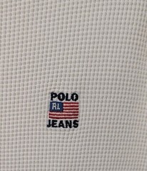 Polo Jeans Co Ralph Lauren Shirt Mens Large Waffle Knit Thermal RL Flag Logo
