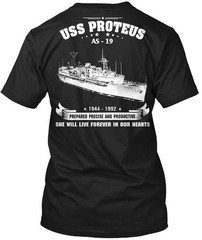 USS Proteus AS 19 Tee T-Shirt Made in the USA Size S to 5XL