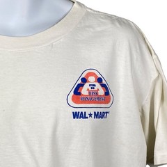 Vintage Walmart Risk Management T Shirt Mens L Made in USA Distressed Thin Worn