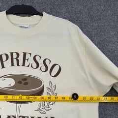 Shaka Wear Espresso Martini Graphic T-Shirt Mens L 100% Cotton Cream