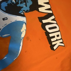 Orange Graphic New York Knicks Patrick Ewing Basketball T-Shirt, Men’s XL