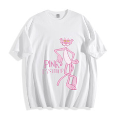 Unisex Pink Panther Classic Cartoon Graphic T-Shirt Vintage Character Tee