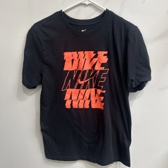 Nike Men’s Black T‑Shirt Bright Orange Graphic Logo Tee Size S