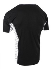 Mens T-Shirt Italian Sport Print Sides Gold Trim Bucheli Logo Slim Fit Crew Neck