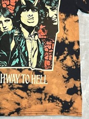 AC/DC Highway To Hell Heavy Metal Rock T-Shirt Black Bleach Wash Sz Small Youth