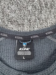 KUHL Sweatshirt Men Large Konflikt Henley Gray Waffle Knit Long Sleeve Thermal