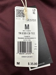 $35 Adidas Men’s Train Essentials Seasonal Colorblock Tee-Aurora Ruby-Medium-New