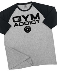040. RAGLAN ION-ADDICT Funny Workout Gym T-Shirt for Men
