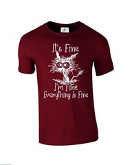 Its Fine Im Fine Everything Is Fine Cat T-Shirt