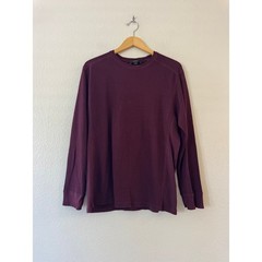 Vince Thermal Shirt Waffle Knit Pima Cotton XL Burgundy Maroon Long Sleeve Mint