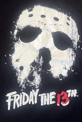 Distressed Hockey Mask Friday The 13Th Graphic Print Shirt Men’s Medium Black