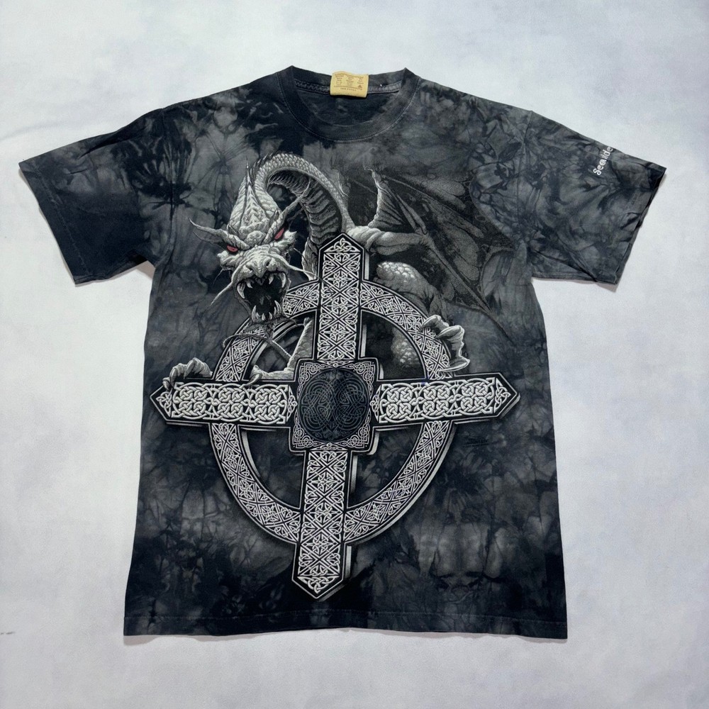 Vintage The Mountain Dragon Graphic T-Shirt Men’s Medium Fantasy Medieval Y2K