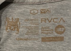 RVCA ANP Kevin Ancell Girl w/ Doll & Spraypaint Graphic Gray T Shirt, A Grade, L