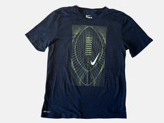 NIKE FOOTBALL Black/Yellow Swoosh DRI-FIT SHIRT Summer Training Gym Men’s L