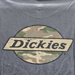 Dickies Men Shirt M Gray Camo Logo Graphic Print Short Sleeve Crew Neck NWT