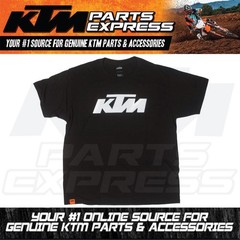 NEW KTM BLACK LOGO TEE SIZE XX-LARGE 48% POLYESTER / 52% COTTON 3PW250052206