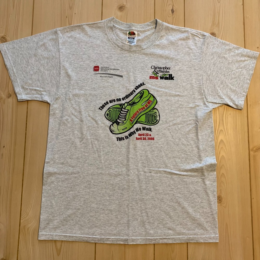 Vintage Multiple Sclerosis Society MS Walk Christopher & Banks Wisconsin Shirt L