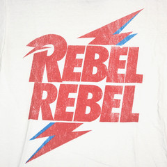 DAVID BOWIE Shirt Mens EXTRA LARGE XL WHITE Rebel Rebel Bolt NWT