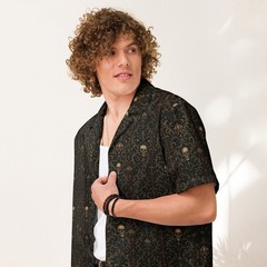 Midway of Death Button-Up Shirt Dark Resort Wear Occult Horror Carnival Shirt