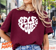 Unisex Self Love Retro Heart T shirt Men T shirt Women valanity Romantic