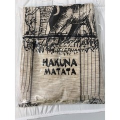 Vintage Hakuna Matata Elephant Graphic Tunic Top Tan Plaid FringeBoho Mens Small
