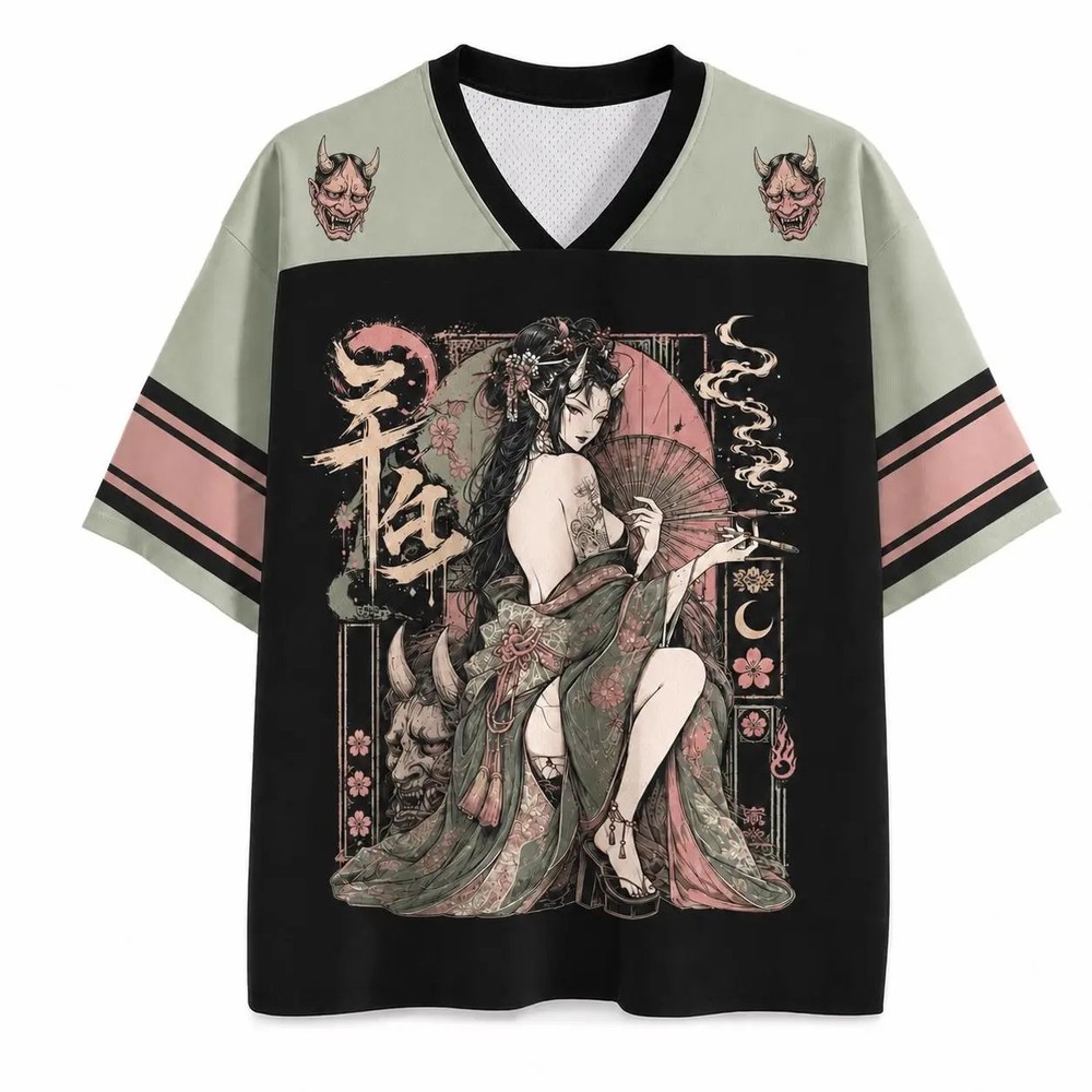 Geisha 3D Printed T-Shirt Football Jersey Polyester Breathable Quick Dry