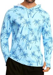 Men’s UPF 50+ Sun Protection Hoodie Shirt Rash Guard Shirt UV Fishing Outdoor