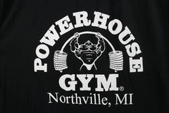 Deadstock Vintage Y2K Powerhouse Gym Mens Small Spell Out Bodybuilder T-Shirt