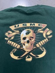 USMC Vintage T-Shirt Size L by Soffe Embroidered Marine Corps USA