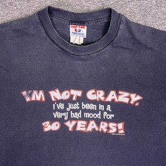 VTG 00s Tee Jays Sof Tee Shirt Men XL Black Grunge Sarcastic Humor Funny Tee Y2K